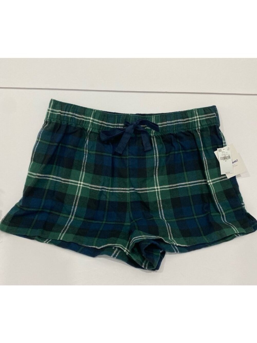 Old Navy Christmas Winter 100% Cotton Flannel Plaid PJ Shorts Size Medium
